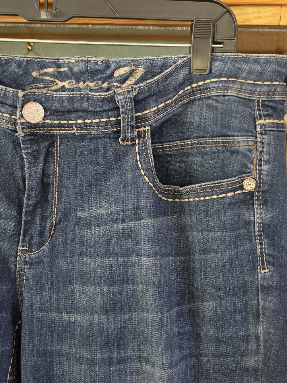 Seven7 Classic Medium Wash Bootcut Blue Jeans Size 18W Good Condition - Picture 3 of 13